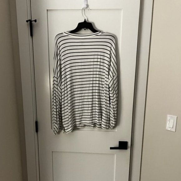 CAbi Black and White Striped Sweatshirt - Picture 4 of 6